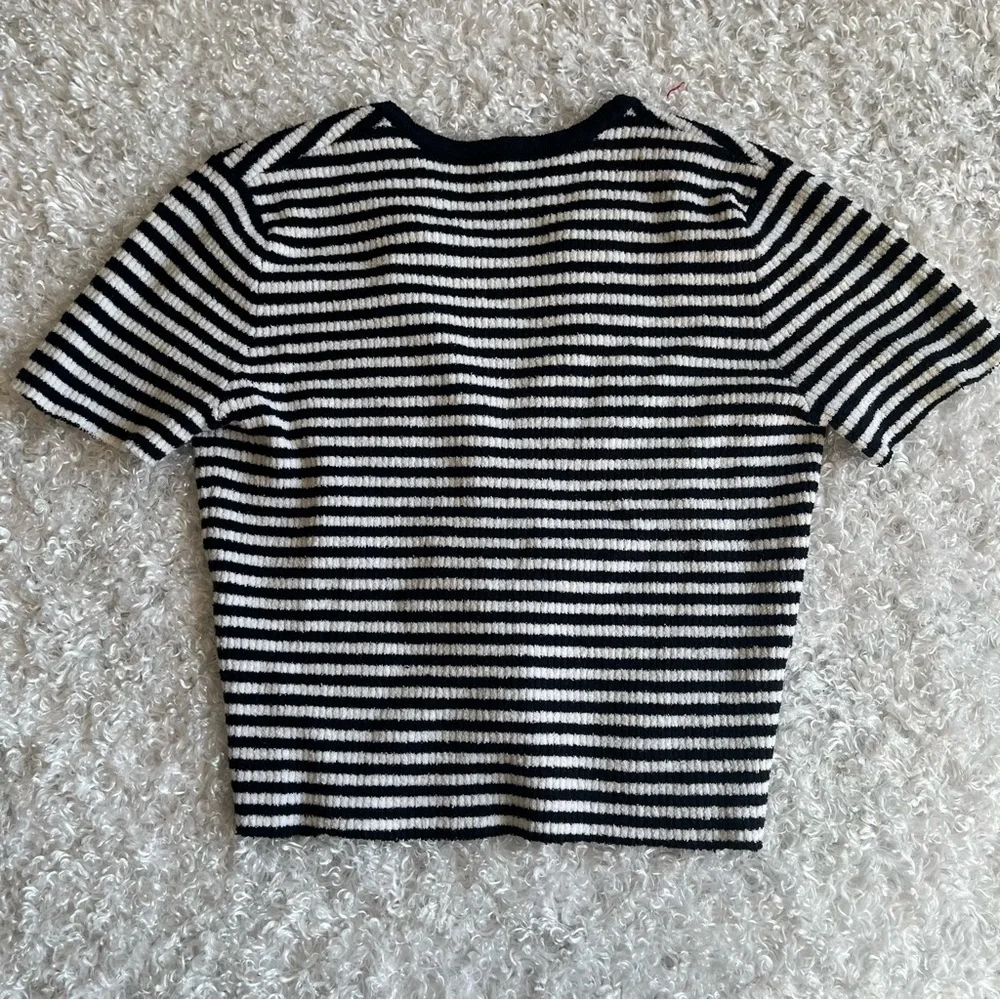 vintage striped zip crop top - Picture 2 of 2
